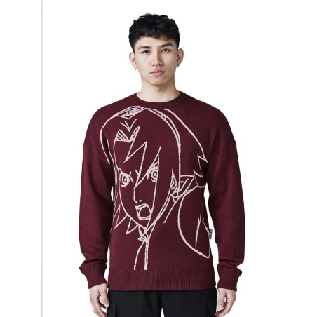 Value Edition Team Liquid Naruto Sakura Distressed Sweatshirt Burgundy Available for Immediate Shipping