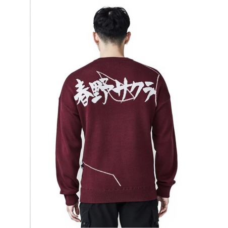 Value Edition Team Liquid Naruto Sakura Distressed Sweatshirt Burgundy Available for Immediate Shipping